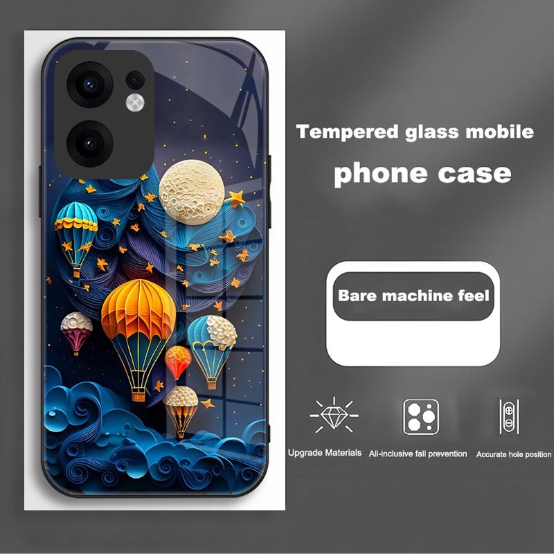 For Oppo Reno 13 12 Pro Case Cover Tempered Glass Phone Case Hard Fundas Coque For Oppo Reno13 Reno12 F Pro Protective Shell