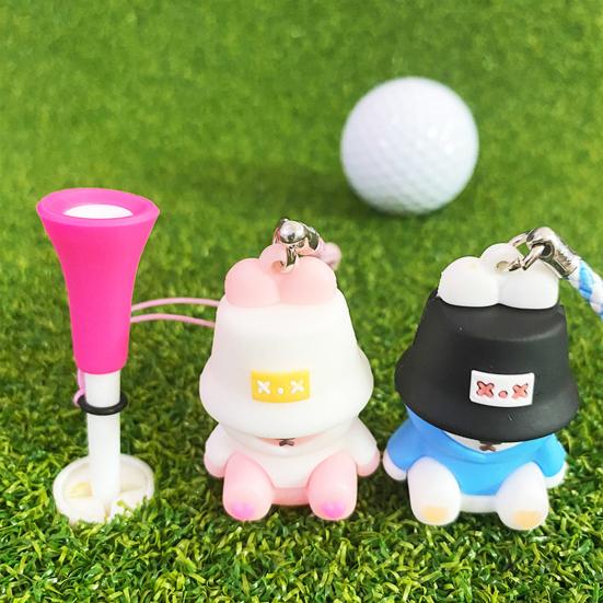 Anti Lost Golf Tee Hanger with Tee Colorful Cartoon Plastic Tee Hoop Ring with Strap Golf Accessories for Men Women Golfer Gifts
