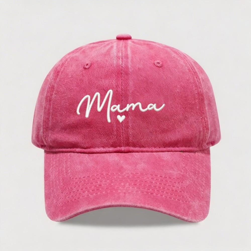 Adjustable Mama Heart Caps Washed Cotton Baseball Cap Fashion Sport Visors Cap Gifts