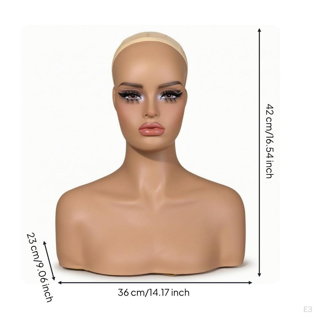 Mannequin Head with Shoulders Matte Hairpiece Display Bust Shaped Cabeza Para Peluca Con Hombros for