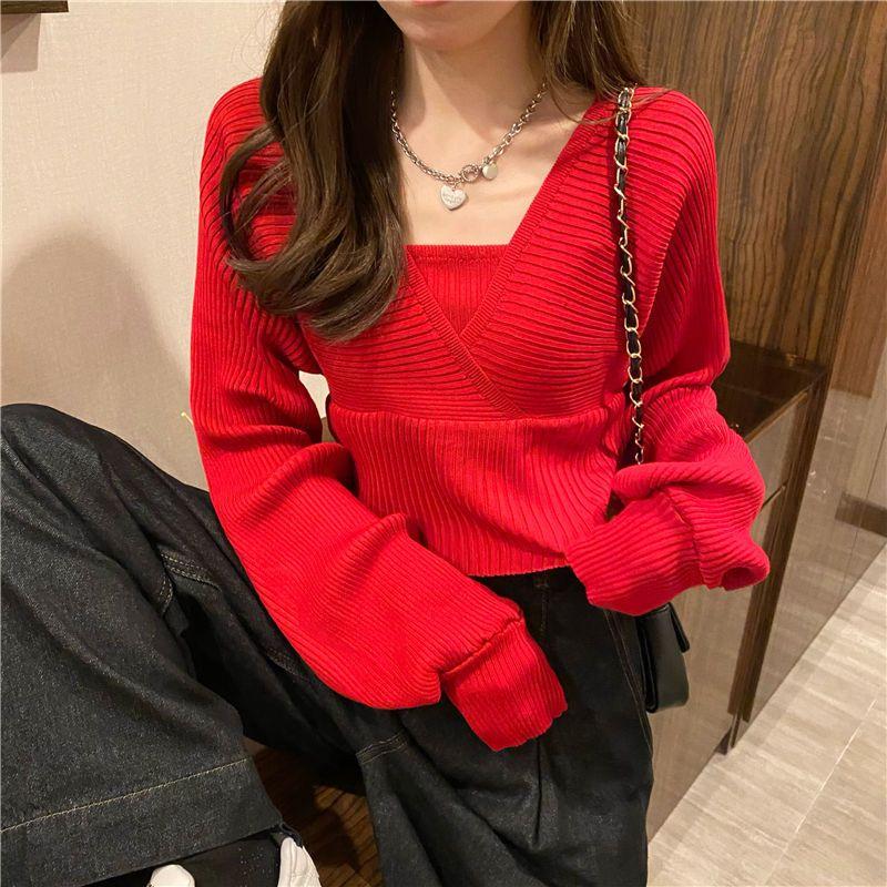 Dámské pulovry Pletení Elegantní Jednobarevné Ke všemu Dámské Ležérní Korejský Styl Denní Volný Design Jarní Populární Vysokoškolský Svetr Topy