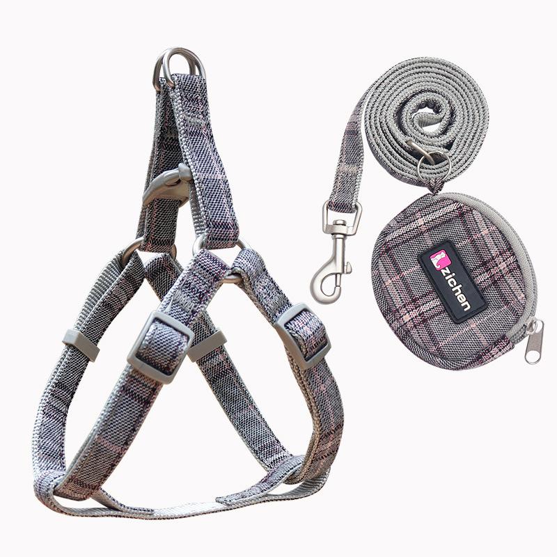Pet Dog Chest and Back Traction Rope Y-shaped Chest Strap Vest Style Dog Walking Rope Teddy Bear Shiba Inu Vest Dog Rope Set
