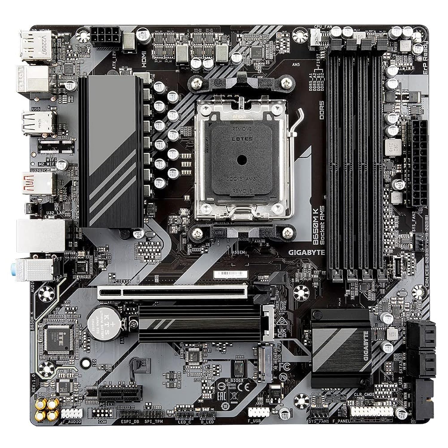 

Gigabyte B650M K (Socket AM5/B650/DDR5/S-ATA 6Gb/s/Micro ATX).