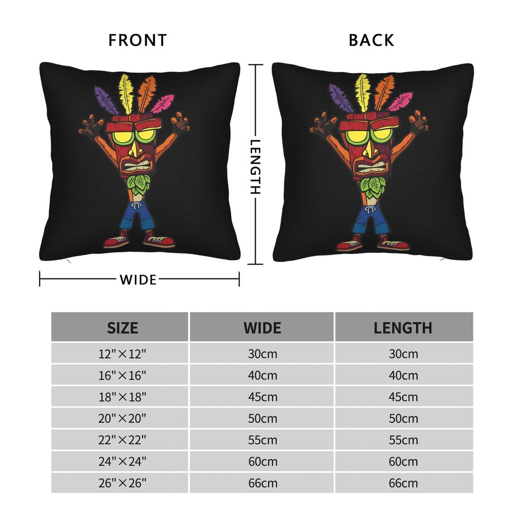 Crash Bandicoot Mask Icon Pillow Case Fashion Pillow Cover Square Pillowcases For Living Room Bed Chair