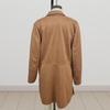 Warm Lady Winter Coat Mid Length Single Breasted Turn Down Collar Long Sleeves Pure Color Fake Pocket Outerwear Jacket Overcoat