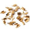 Großhandel 100 Stück/Los Edelstahl Quetschperlen Kappen Lederband Clip Spitze Falten Quetschperle Armbandverbinder Für Schmuck
