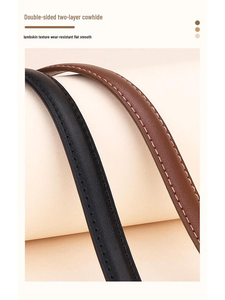 Vintage Women's Cowhide Leather Belt - Versatile Business and Casual Accessory