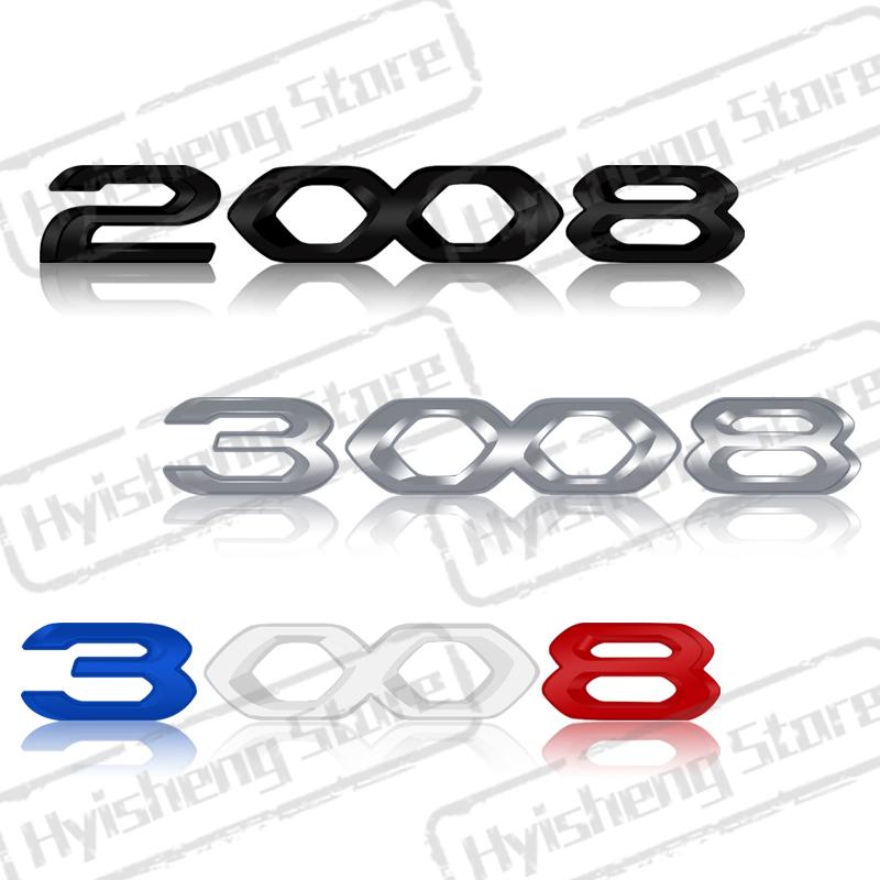 Metal Car Styling For New 2008 3008 4008 5008 Tricolor Blue White Red Sticker Front Hood Badge Rear Trunk Body Emblem
