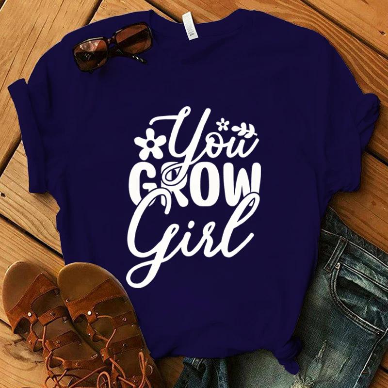 Fashion You Grow Girl Print Hip Hop Short Sleeve Men Women Summer Cool Casual Outdoor T Shirts Tops