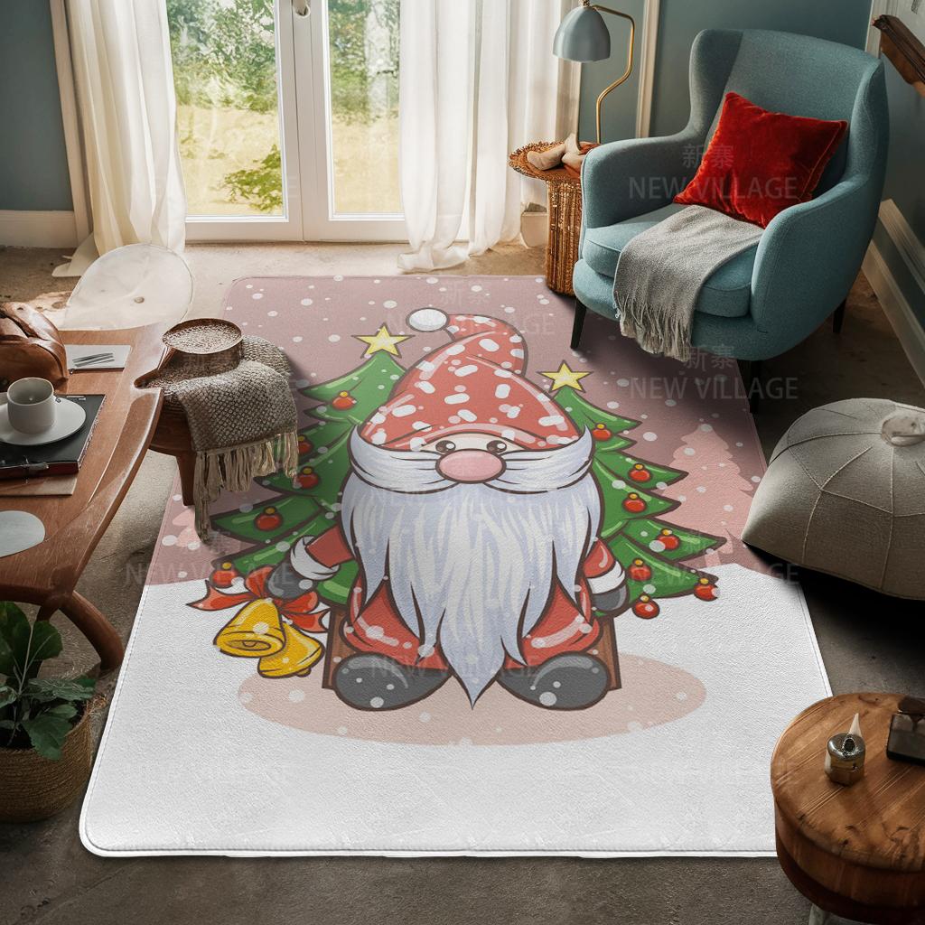 House Entrance Carpet Home Door Mat Living Room Bath Foot Bathroom Non-slip Water Absorption Rugs Bath Merry Christmas Winter