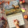 2026 Horses Illustrated Wall Calendar 16-Month X-Large Size 14x22, Horse Calendar by The KING Company-Monster Calendars