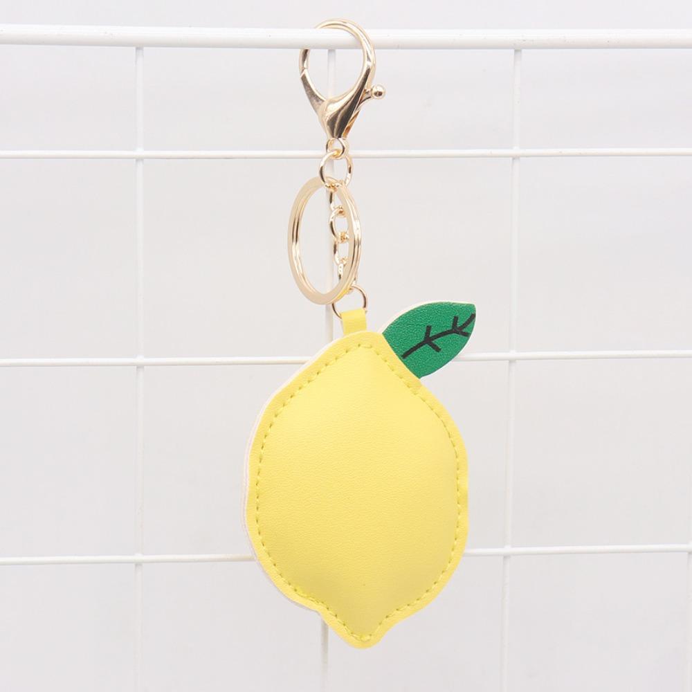 PU Leather PU Leather Hanger Fruit Bag Pendant Lovely Lemon Keychain  Bag Ornament