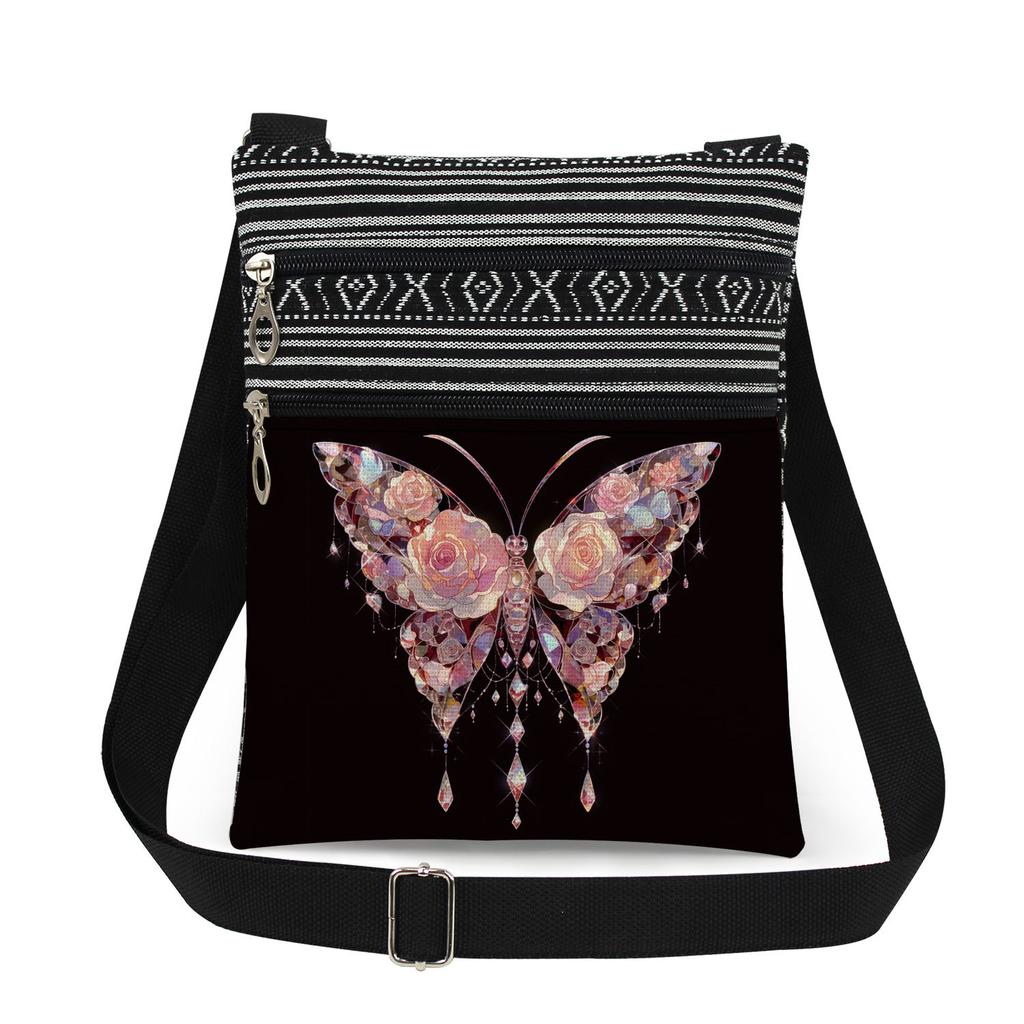 1PC Butterfly Print Tote Bags Women Shoulder Handbags Postman Package 6916
