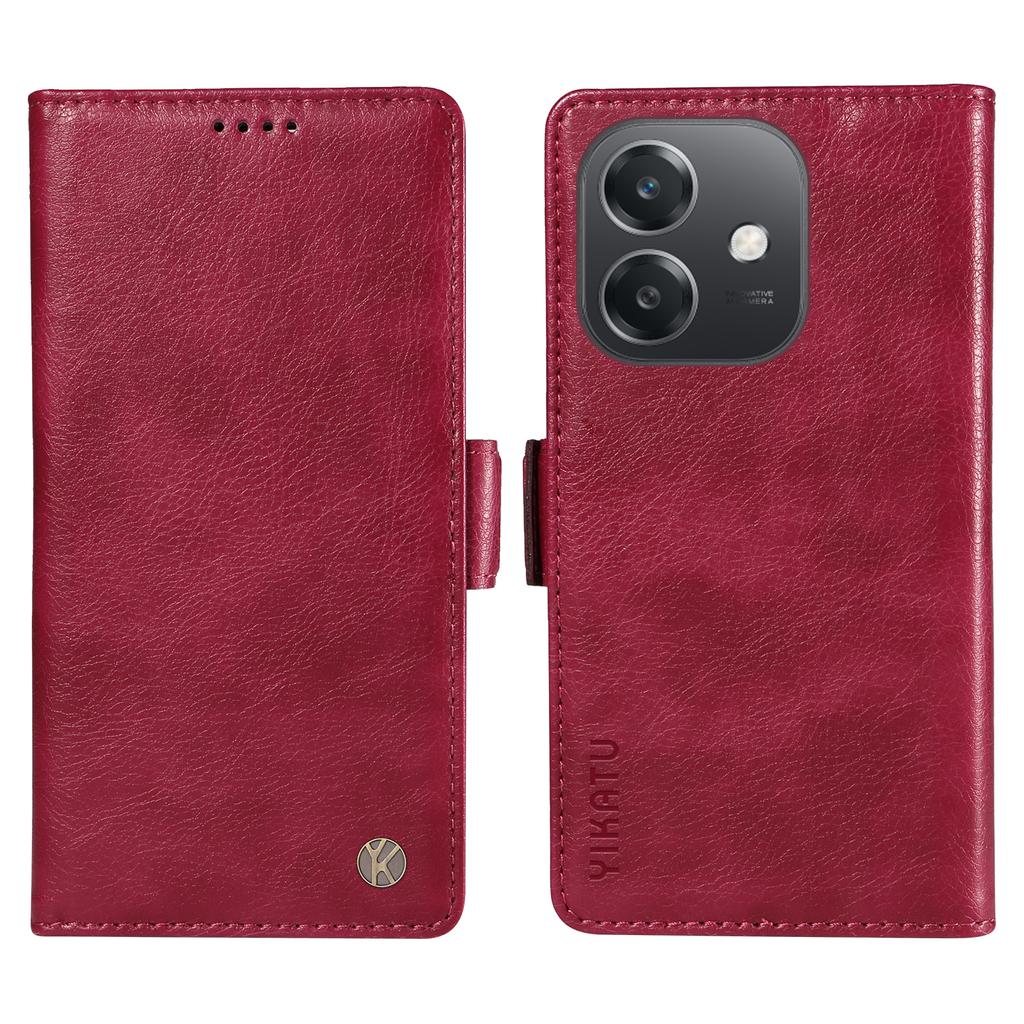 YIKATU For Oppo A5x 5G/A3x 4G/5G (India)/A3 4G/5G/A60 5G/A40 4G/A40M 4G Case PU Leather Phone Cover Litchi Texture