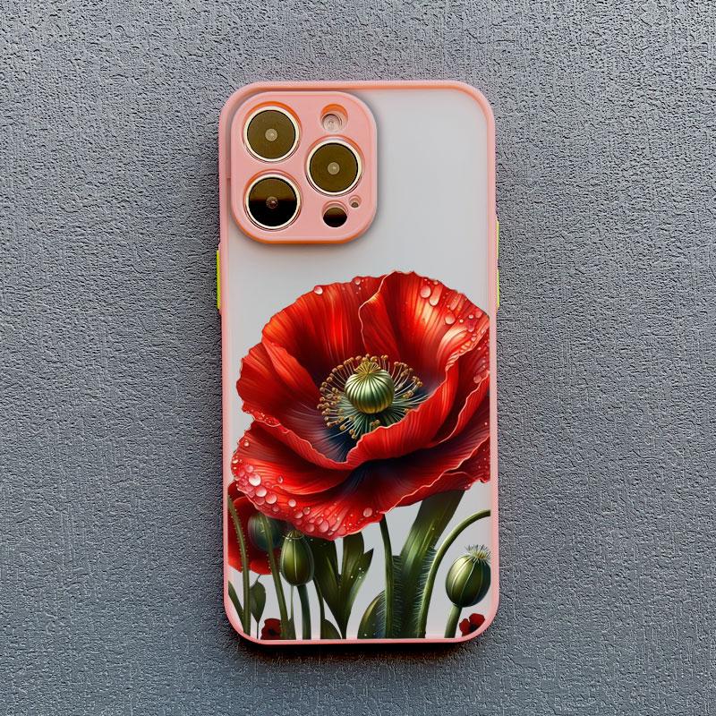 Mohnblüten Blüte Heißes Rotes Case Für iPhone 17 16 12 13 Pro Max Mini 11 14 15 Pro Max XS X XR 7 8 Plus Stoßfeste Rückseitenabdeckungen