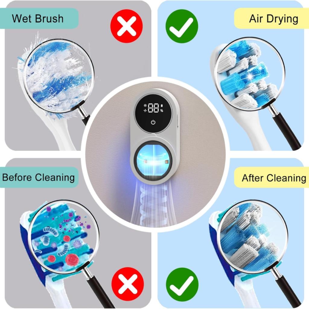 Smart toothbrush disinfection box Bathroom cleaner UV drying