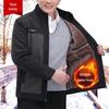 Velvet-Lined Thick Jacket for Men (Ages 60-70) - Warm Autumn/Winter Outerwear