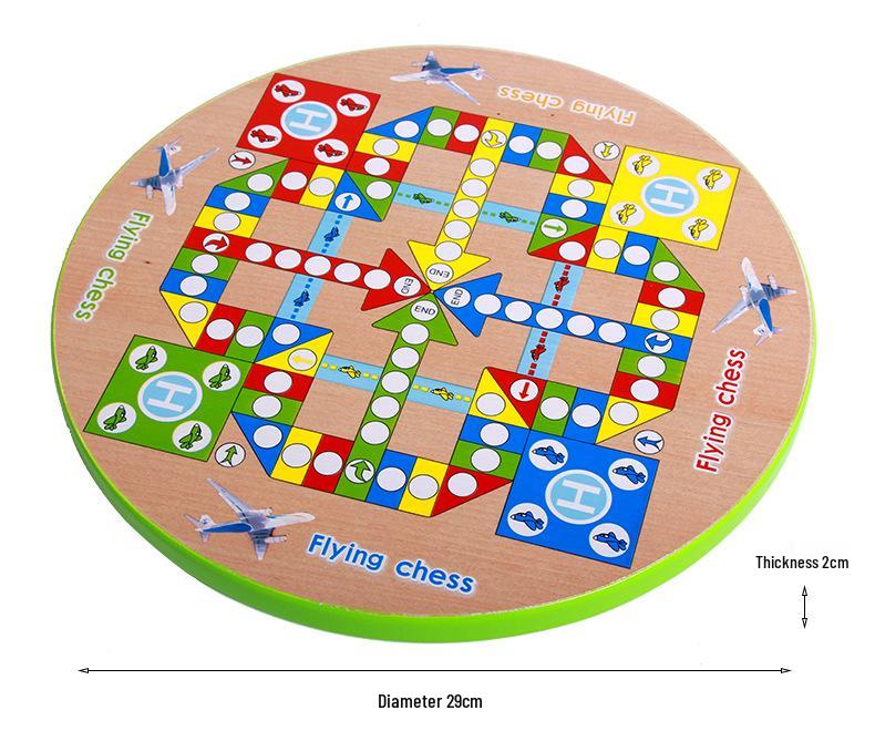 Wooden Educational Toys for Children: Multifunctional Checkers and Ludo Game Board