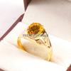 Bague Plaqué Or Argent Sterling 925 Coupe Ovale Citrine Pour Homme #A961 JL375669276981