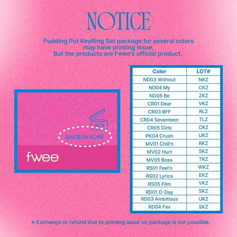 FWEE Pudding Pot Keyring Set - 35 Colors