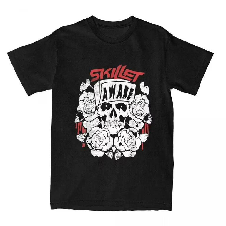 Vtg The Skillet Rock Band Heavy Cotton Black All Size T Shirt For Men AG387 Unisex T-Shirt