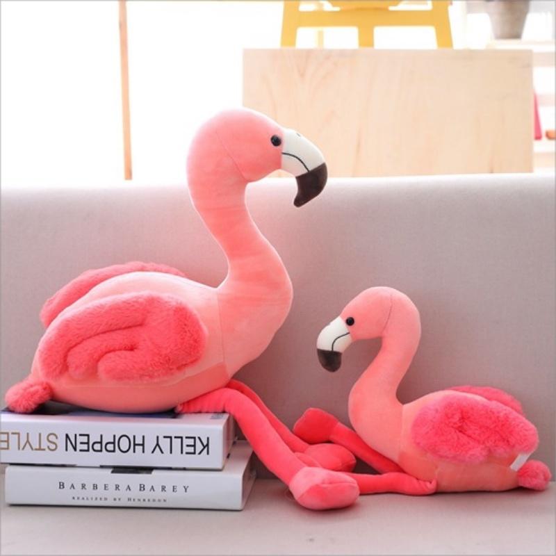 Flamingo Plush Toy Pillow Cushion For Kids Soft And Cuddly, Short Plush Fabric, Pink, 25cm/35cm/50cm