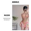 Damen S Sexy Frischer Bedruckter Gesplitteter Rock Stil Bikini Dreiteiliger Badeanzug
