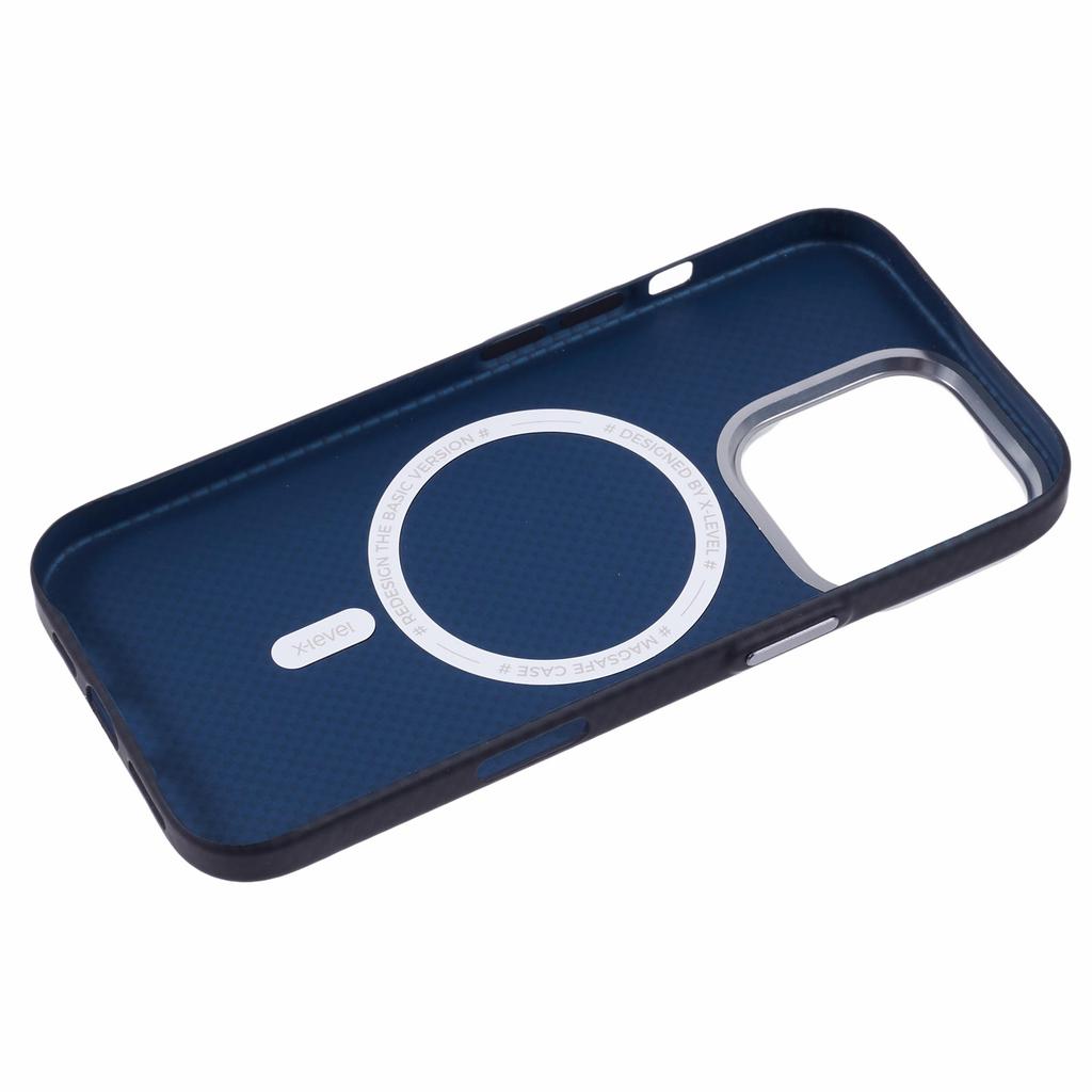 X-LEVEL For iPhone 16 Pro Case Compatible with MagSafe Carbon Nanofiber+Metal Lens Frame Phone Cover