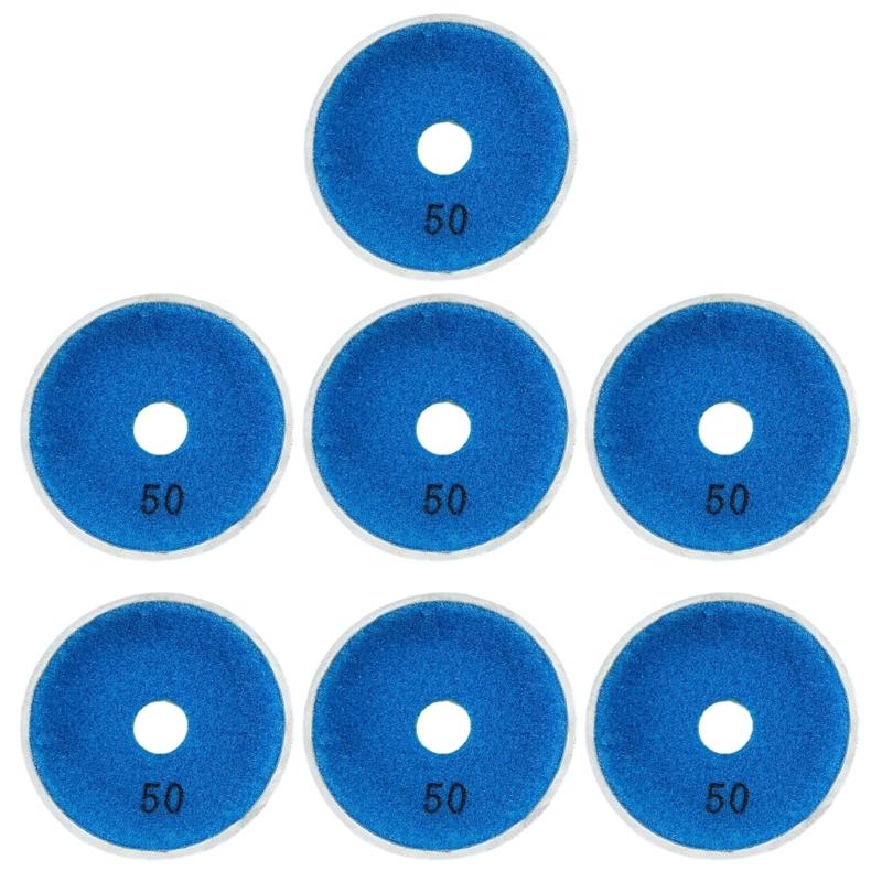 7Pcs Professional 100mm Metal Resin Wet Polishing Pad Set For Marble Stone Tile Grinding Finishing Polishing