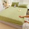 Jacquard Bed Cover 3D Embossed Velvet Mattress Cover Tafferta Bedsheet Winter Warm Fitted Sheet Mattress Protector Thickened