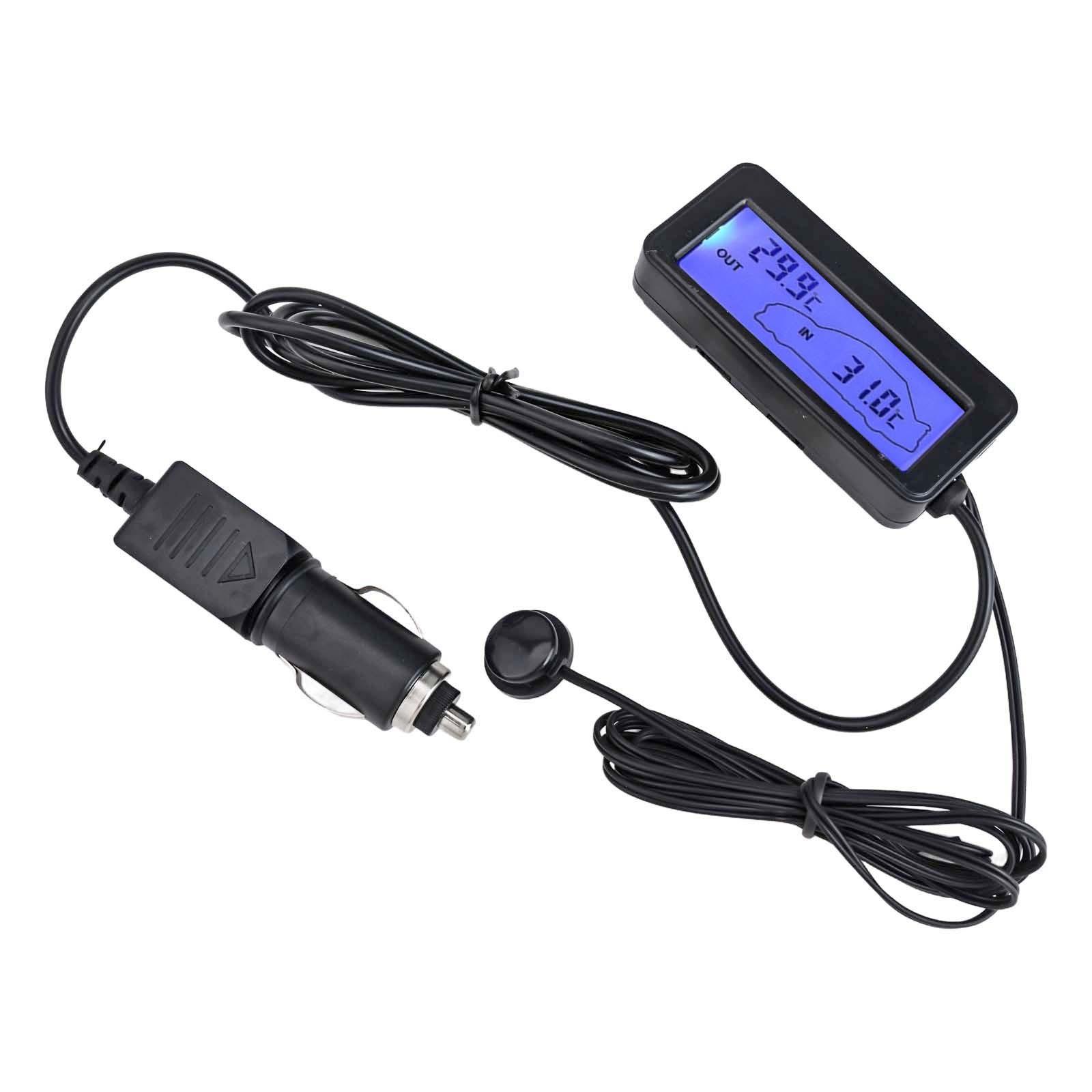 

Автомобильный термометр, датчик, измеритель температуры внутри и снаружи синий