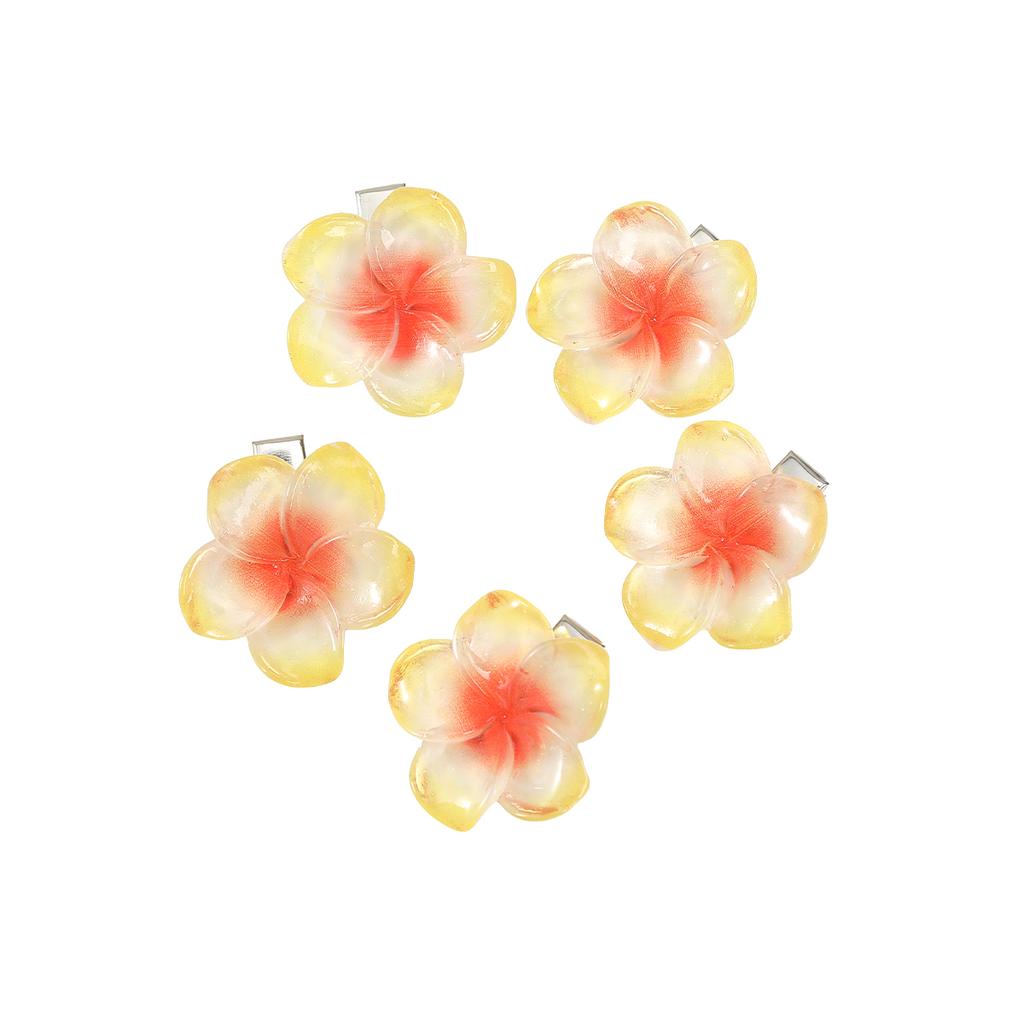AWAYTR 5Pcs/Set Sweet Plumeria Hairpin Hair Clips For Kids Girls Flower Hairpins Mini Hair Clips Duckbill Clip Hair Accessories