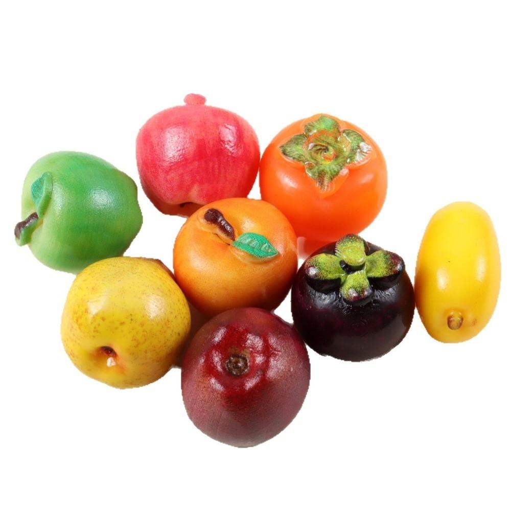 10pcs Mango Pear Miniature Food Toy Resin Home Decoration Item Cute 3D Fruit Model Dollhouse Craft