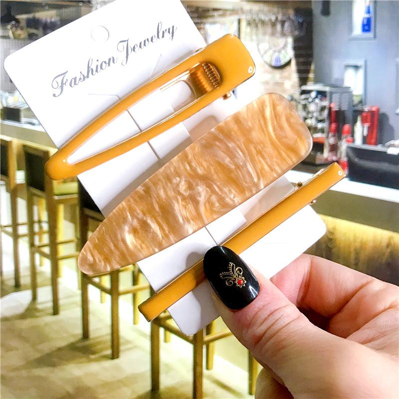 Koreanisches trendiges buntes Acetat 3-teiliges Haarspangen-Set Haarnadel für Frauen Mädchen Haarspangen Zubehör Schmuck Haarklammer Kopfbedeckung