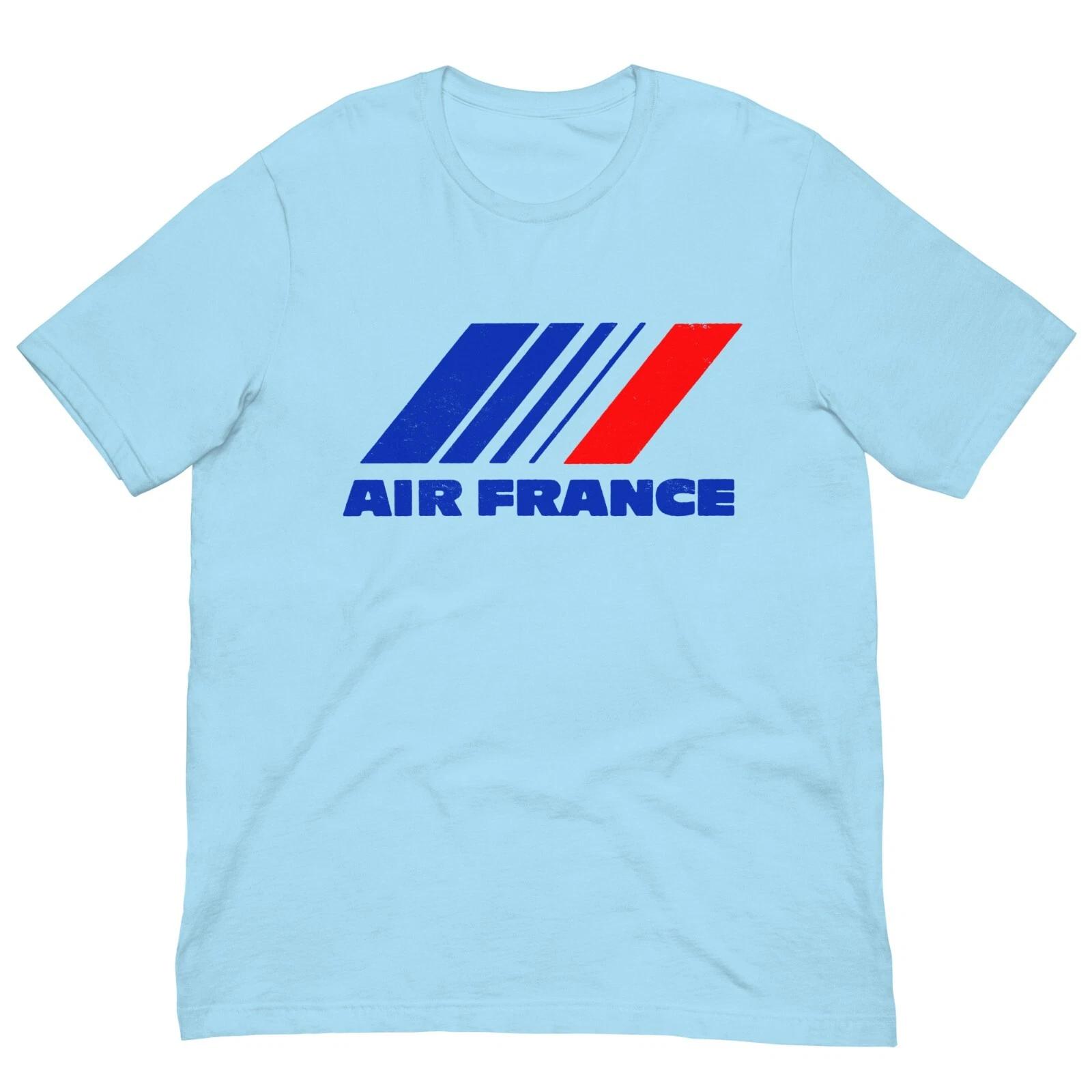 

Vintage Retro T Shirt Air France Travel Airline Graphic Tee For Men Women 3XL