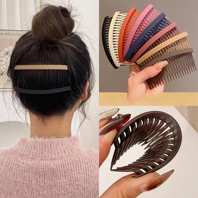 Pettine per capelli da donna a tinta unita, grande, semplice, fermaglio per capelli, frangetta, sistemazione fissa, capelli spettinati, fascia per capelli, pettine per la parte posteriore della testa, accessori per capelli