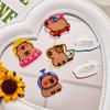 Kapibara Hot Dog Capybara Brooch Breastpin Lotus Capibara Badge Acrylic Capybara Pin  Unisex