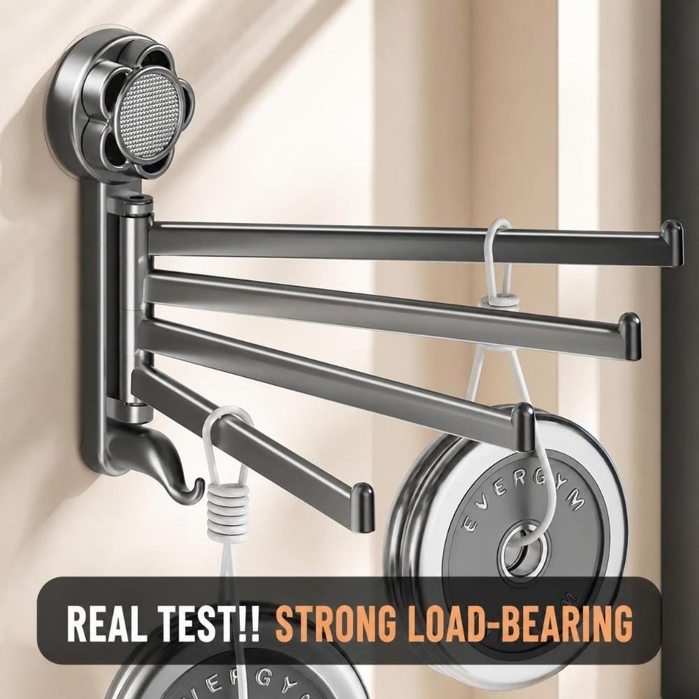 Rotating Towel Hanger Wall Mounted Bath Towel Holder Multi-Rod Towel Rack Shower
