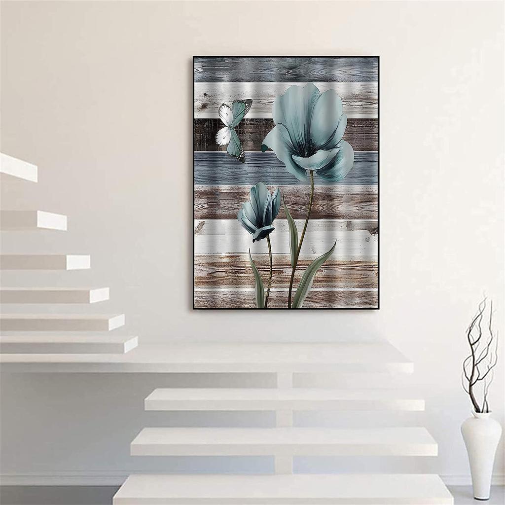 5D DIY Diamond Painting Gray Flowers Cross Stitch Kit Mosaic Diamond Embroidery Rose Full Round Square Drill Home Decoration