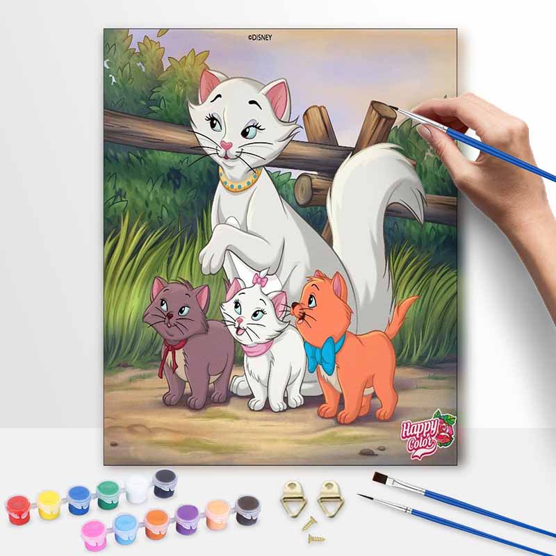 Disney DIY Painting Kit Marie Aristocats Classic Style Home Decor Craft Gift Idea Wall Art For Living Room Office Modern Decor Painting