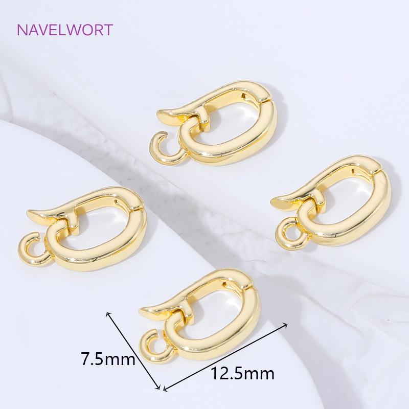 18K Gold Plated Hinged Necklace Enhancer,For Jewelry Making Supplies Pendant Bail Clasps Connector Fastener DIY Accessories