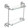 Silver Double-Layer Bathroom Vanity Shelf with Towel Rack