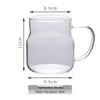 OLOEY High Borosilicate Glass Mugs with Handle - Set of 3
