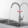 304 Stainless Steel Kitchen Single Cold Water Faucet Full Copper Vegetable Sink Sink Splash-proof Rotatable Faucet