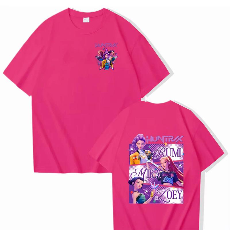 Movie KPop Demon Hunters T-shirt Summer Harajuku Short Sleeve Tee for Casual Loose Women and Men Graphic Printed Tops