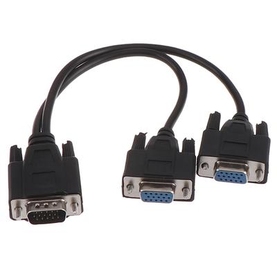 15Pin VGA Stecker auf 2 VGA SVGA Buchse Adapter Splitter Video Monitor Kabel