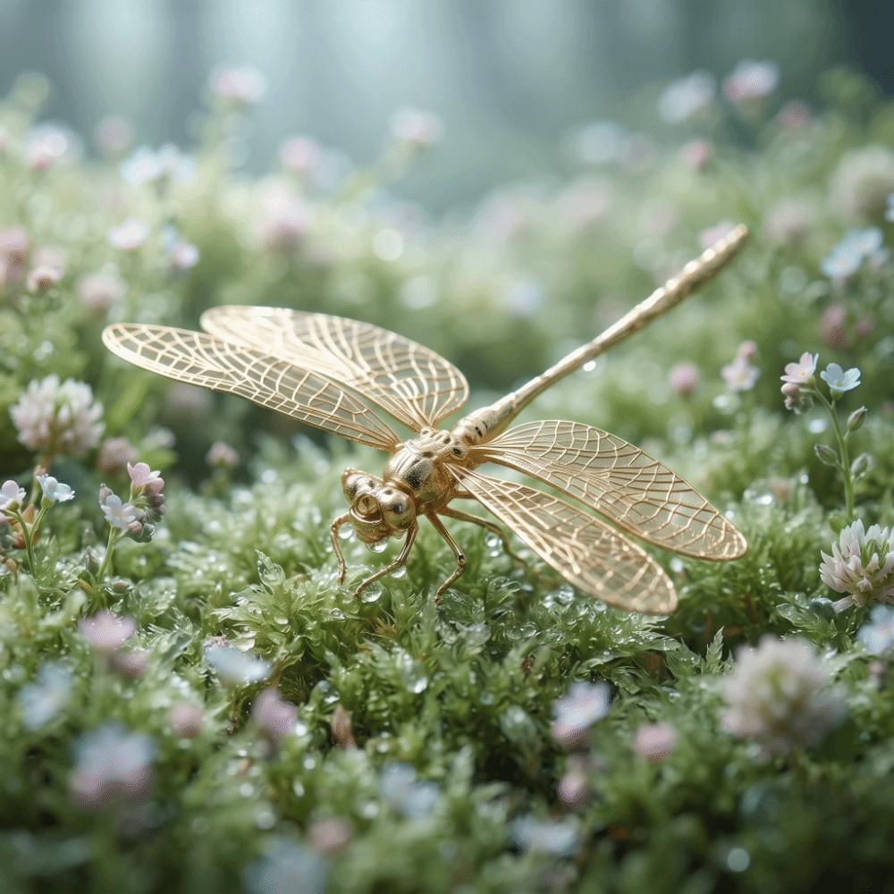 Antique-Style Dragonfly Ornament Handmade Dragonfly Tea Pet Dragonfly Figure Toys Bogu Frame