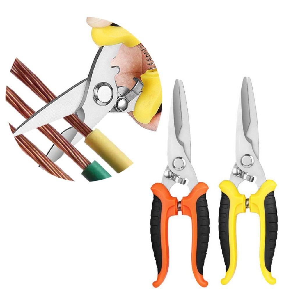 Stainless Steel Manually Shears Multifunction Electrician Wire Cutters Portable Cable Scissors