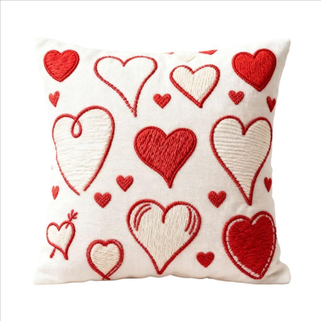 New Chinese Style Heart Decor Cushion Cover With Plush Material For Living Room Gift