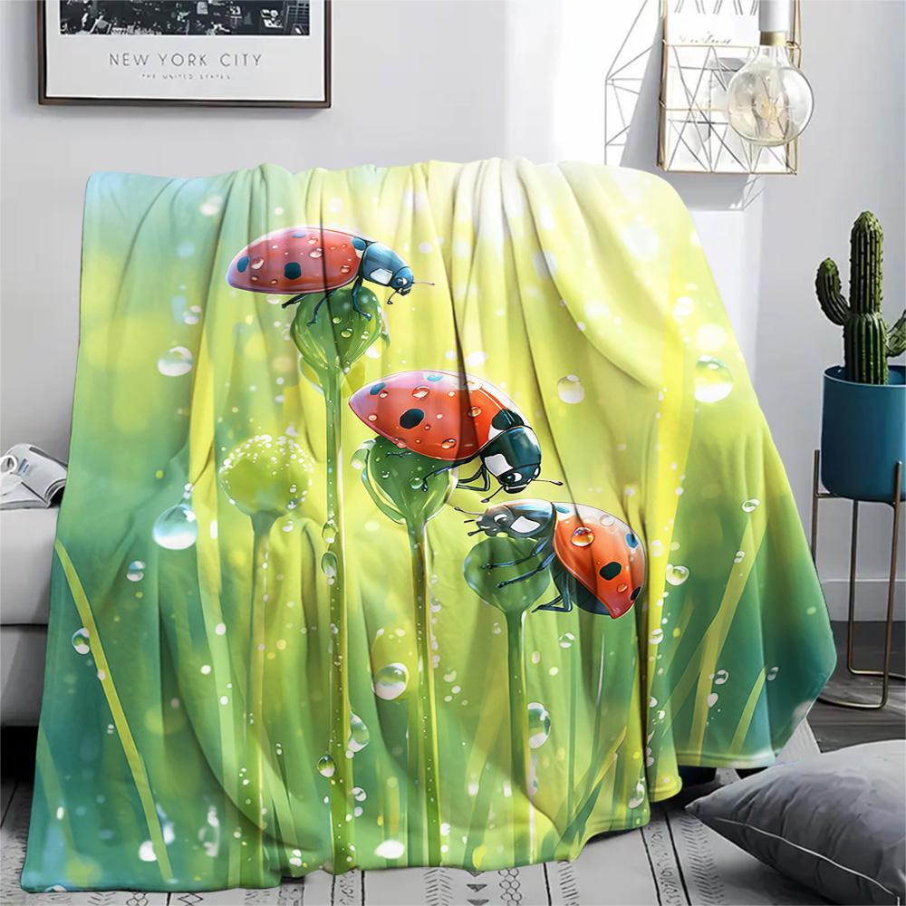 Insect Print Flannel Blanket, High quality Comfortable for All Seasons, Home Decor, Warmth and Comfort, Perfect for Christmas Gifts